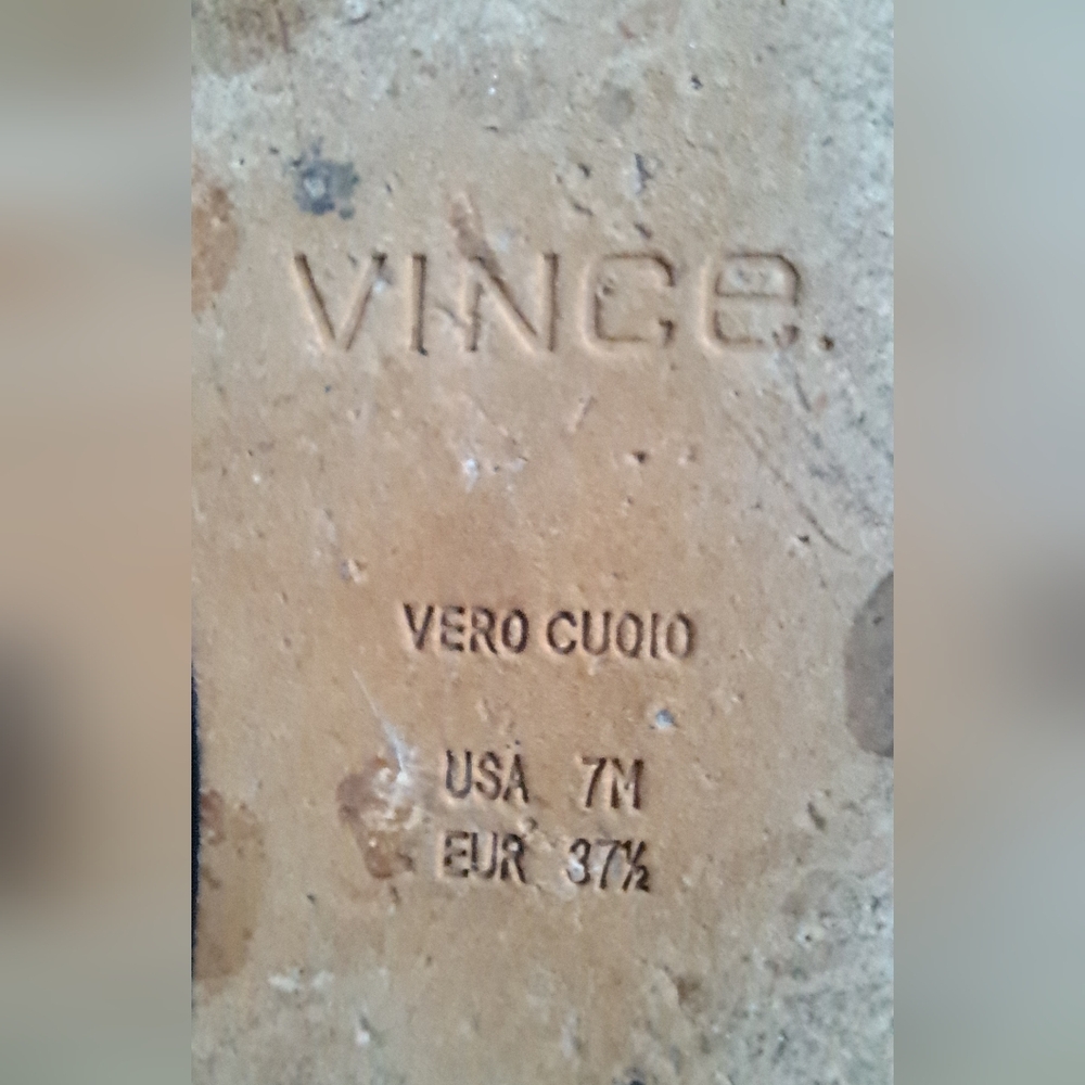 Vince Women's Dark Leather Flats - Picture 7 of 8